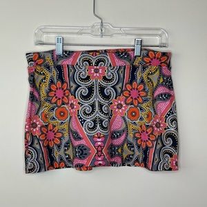 prAna Women’s Skort Small pink and gray floral pattern paisley